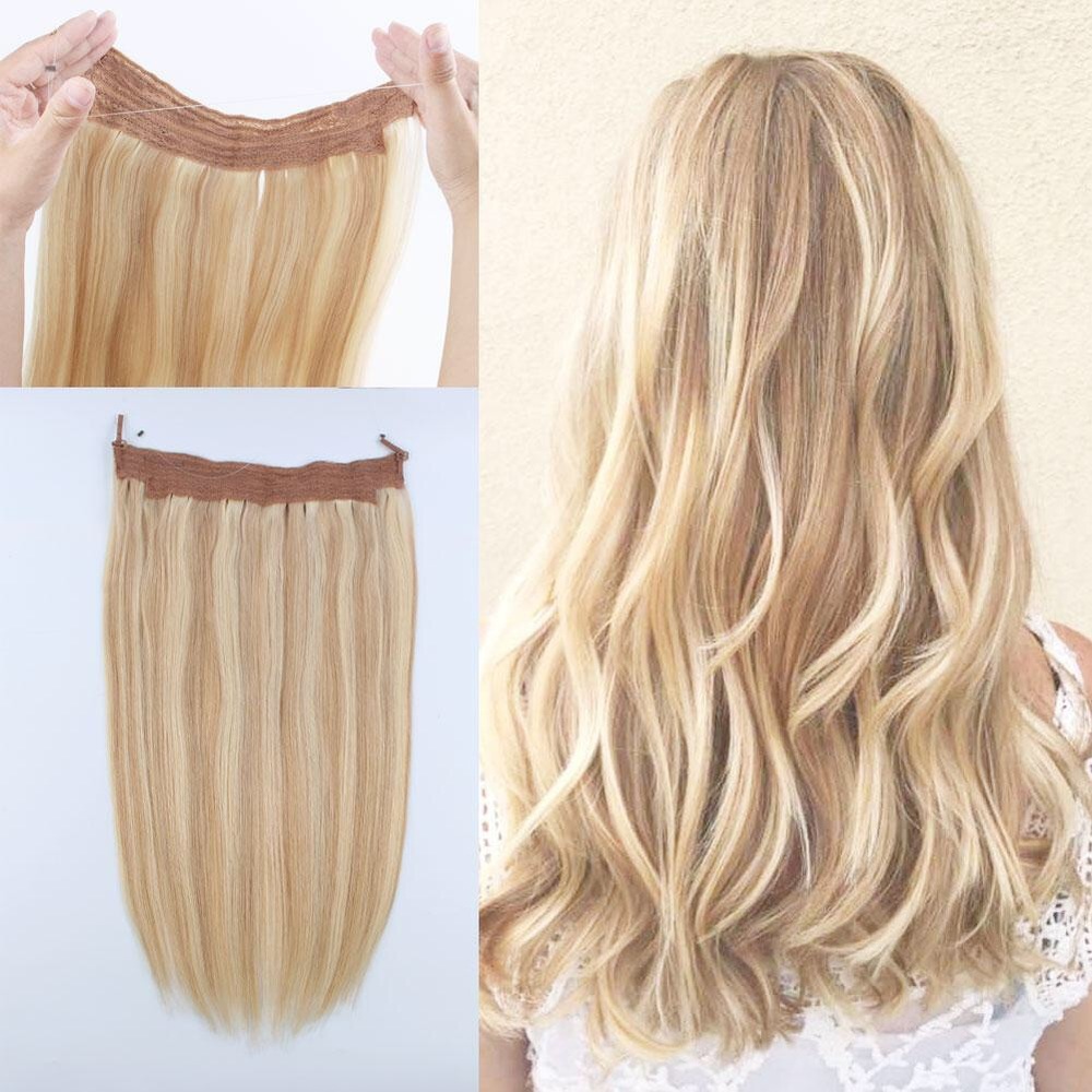 Lovrio Halo Hair Extensions 20” Ash/Bleach Blonde